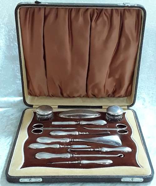 BIRMINGHAM    1923   -  12 pc  Cased  Manicure  Set