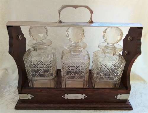 Antique 3 Bottle Tantalus