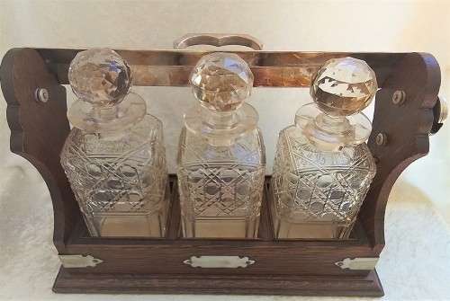 Antique 3 Bottle Tantalus