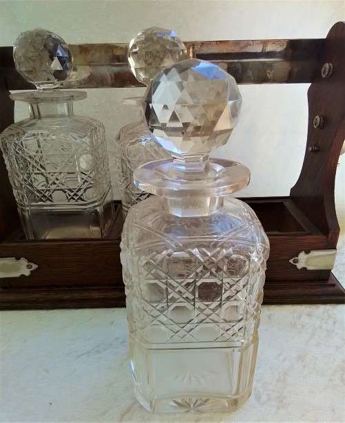 Antique 3 Bottle Tantalus