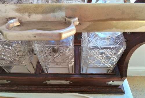 Antique 3 Bottle Tantalus