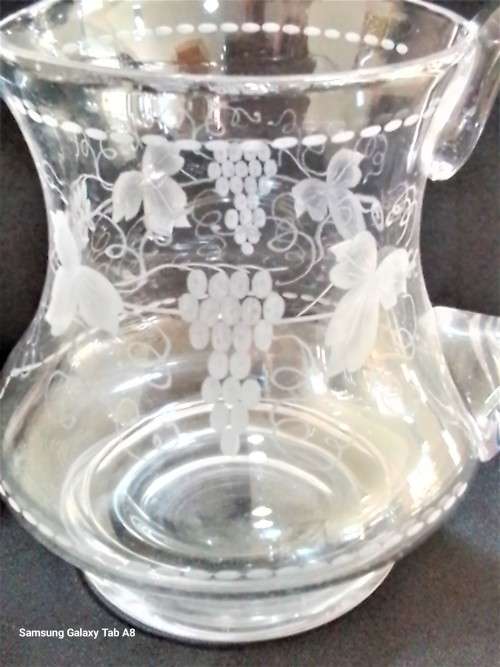 Stuart  Crystal  ` Leaf and Grape`  Design  Jug