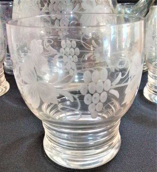 Stuart  Crystal  -   Leaf  &  Grape  -   7pc  Water  Set