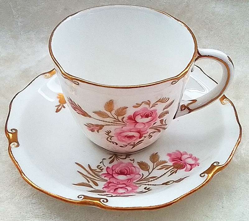Royal Crown Derby `Pinxton Rose`  Coffee  cup and saucer