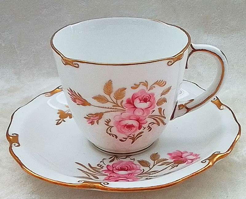 Royal Crown Derby `Pinxton Rose`  Coffee  cup and saucer