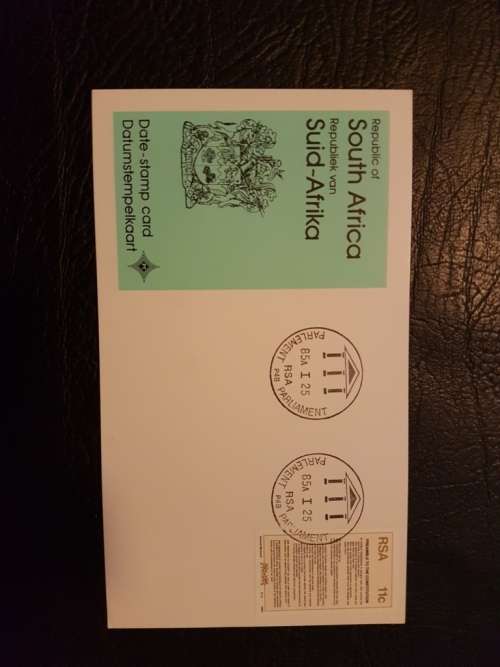 South African Date-Stamp Card - Parliament