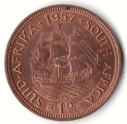 SUID-AFRIKA · 1957 · SOUTH AFRICA 1D - as per scan