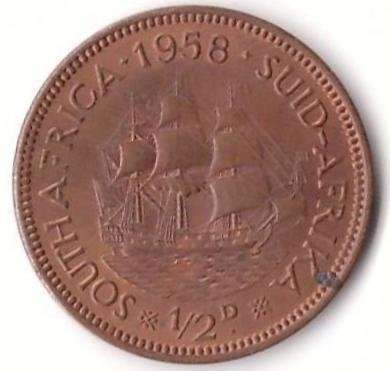 SOUTH AFRICA·1958·SUID-AFRIKA 1/2D - as per scan