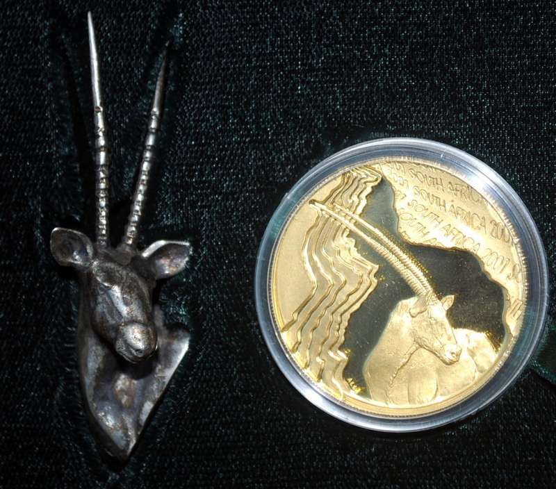 Gold Proof Natura 1oz - Oryx Launch CW Mintmark With Silver Figurine - Mintage 491