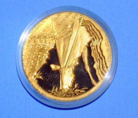 Gold Proof Natura 1oz - Oryx Launch CW Mintmark With Silver Figurine - Mintage 491