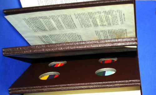 Leather bound Livingstone Mint book of Rhodesian Army Regiments and Corps.