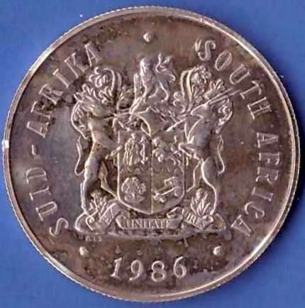 1986 SILVER SUID-AFRIKA SOUTH AFRICA EX UNITATE VIRES ALS - as per scan