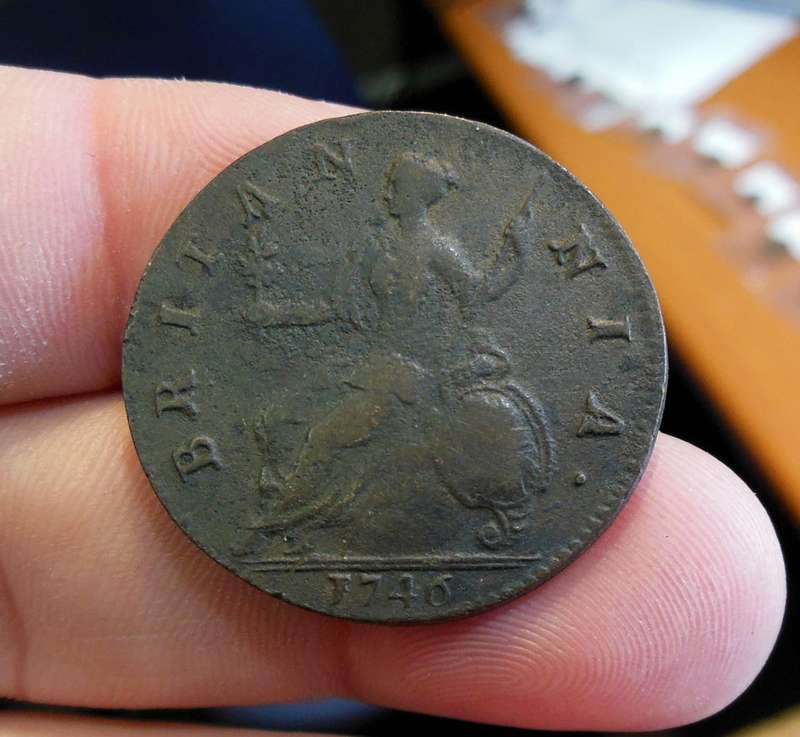 *CRAZY R1 START* Great Britain Half Penny 1746 - King George II