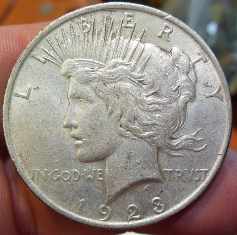 *CRAZY R1 START* USA 1923 silver 'Peace' Dollar