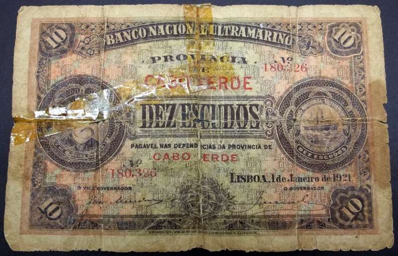 *CRAZY R1 START* Cape Verde 10 Escudos 1921 - RARE in any condition