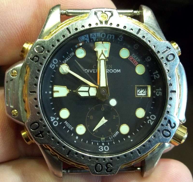 *CRAZY R1 START* 1990's CITIZEN Promaster Aqualand Diver's watch(5810-F80014) - Partly Working