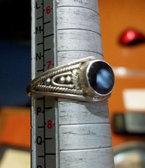 *CRAZY R1 START* Sterling Silver ring with Dark Purple round crystal - Size O