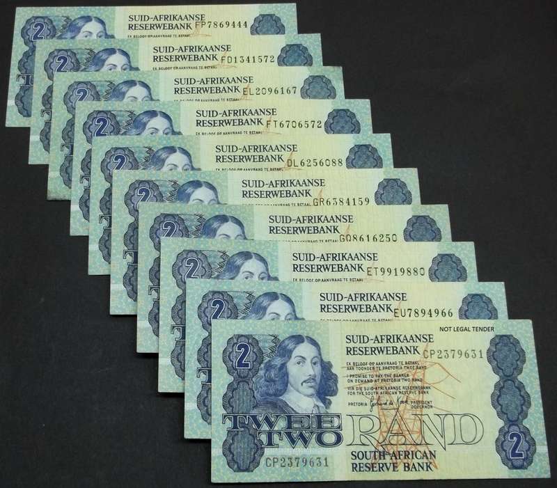 *CRAZY R1 START* 10x SA 2 Rand late 1980's - all in Nice condition
