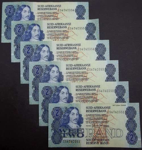 *CRAZY R1 START* SA R2 late 1980's - G de Kock 3rd Issue - 6 in sequence