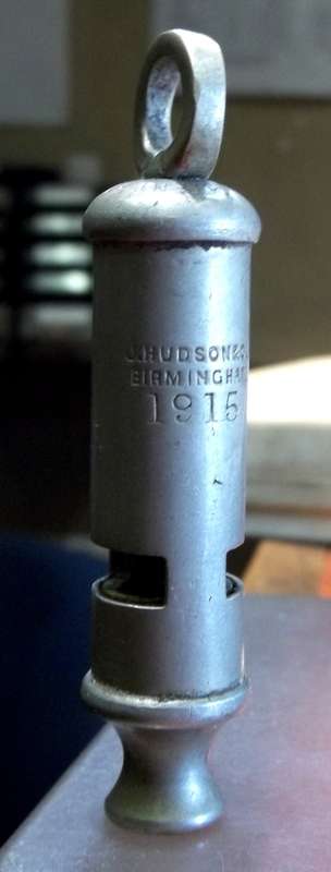 *CRAZY R1 START* WWI 1915 whistle by J Hudson & Co, BIRMINGHAM