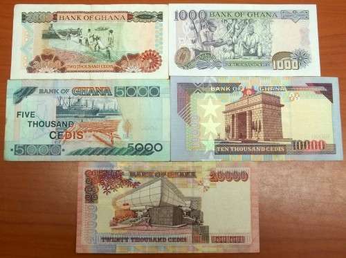 *CRAZY R1 START* Ghana - Set of 5 notes from 2003