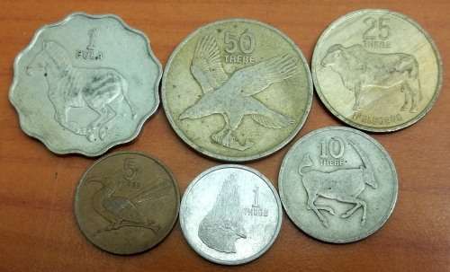 *CRAZY R1 START* Botswana - Set of coins from 1976/77 - bid per coin