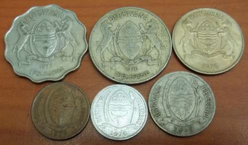 *CRAZY R1 START* Botswana - Set of coins from 1976/77 - bid per coin