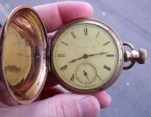 *CRAZY R1 START* Lancaster,PA gold-plated pocket watch by Keystone Watch Co. - for Restoration/Parts