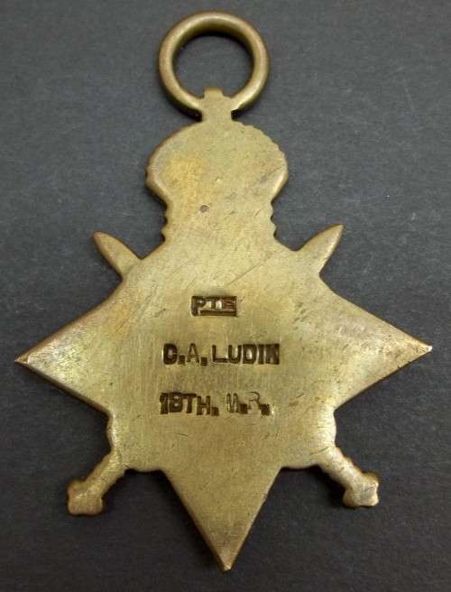 *CRAZY R1 START* WWI 1914-15 Star awarded to PTE CA Ludik 18th M.R.(Griqualand West Ruiters)