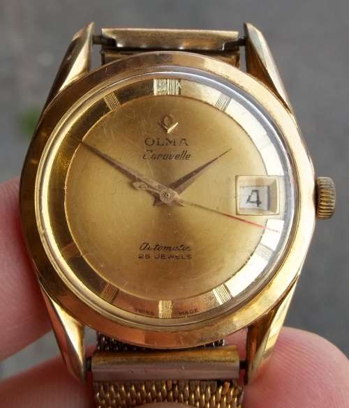 *CRAZY R1 START* OLMA Caravelle 25 jewels automatic gent's watch - for Restoration/Parts