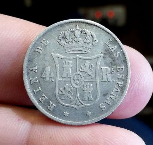 *CRAZY R1 START* Spain 4 Reals 1858 - Queen Isabella II