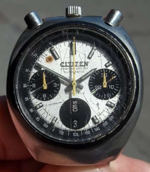 *CRAZY R1 START* CITIZEN Chronograph Automatic 23 Jewels men's watch - For Restoration/Parts