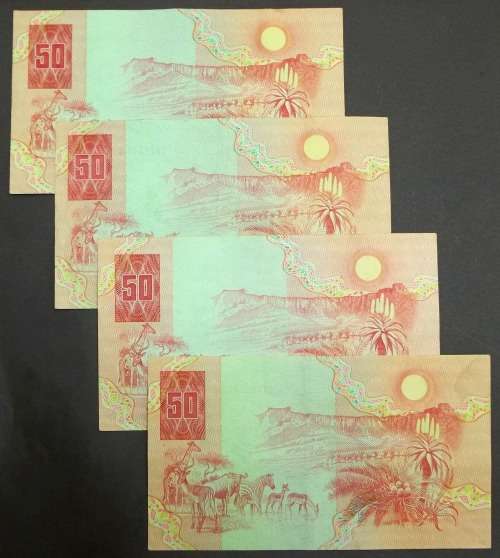 *CRAZY R1 START* SA 50 Rand 1980's - 4x notes in Nice condition
