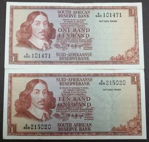 *CRAZY R1 START* SA 1 Rand 1967 Eng/Afr set - 3 sets available