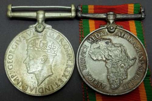 *CRAZY R1 START* WWII BGSM & Africa Service Medal awarded to JHL Dickinson 562198