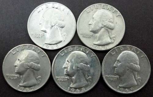 *CRAZY R1 START* 1965-69 US Washington Quarters set