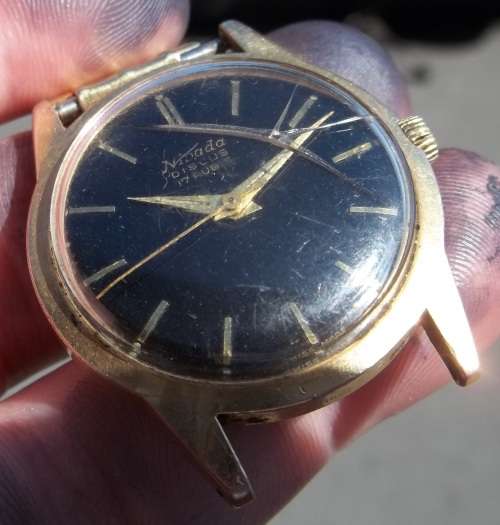 *CRAZY R1 START* NIVADA Discus 17 Rubis manual wind gent`s watch - Partly working