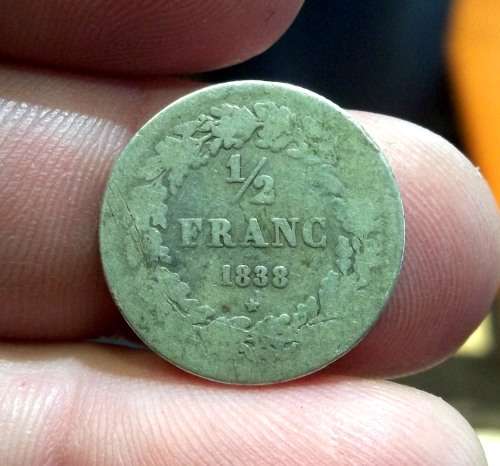 *CRAZY R1 START* Belgium 1/2 Franc 1838 - R25 worth of Silver