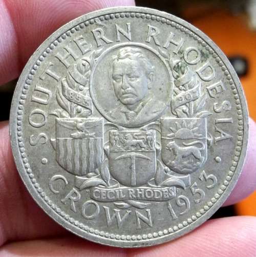 *CRAZY R1 START* Southern Rhodesia 5 Shillings Crown 1953