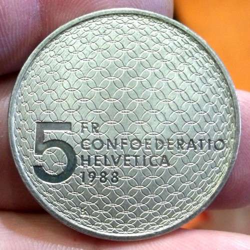 *CRAZY R1 START* Switzerland 5 Francs 1988 - Olympic Movement