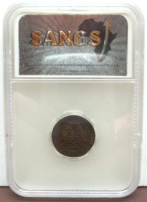 *CRAZY R1 START* SA Union 1/4 Penny 1932 - Graded AU