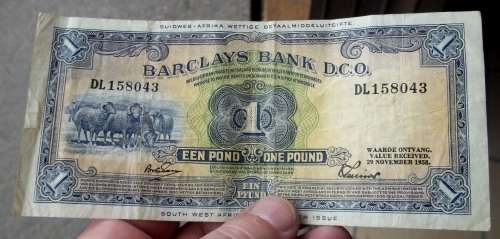 *CRAZY R1 START* SWA Barclay`s Bank 1 Pound 1958 - Beautiful condition