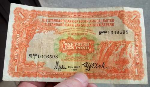 *CRAZY R1 START* SWA Standard Bank 1 Pound 1959 - Bright Colours