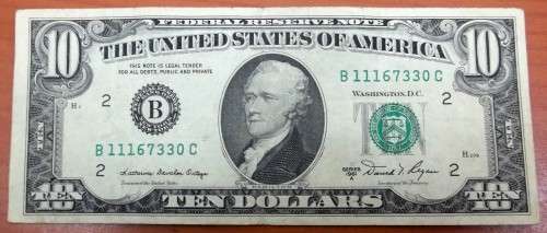 *CRAZY R1 START* USA 10 Dollars 1981 - Nice condition