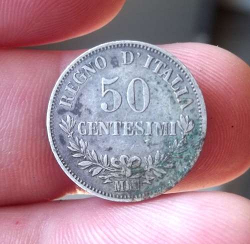 *CRAZY R1 START* Italy 20 Centesimi 1867 - Emanuel II