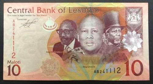 *CRAZY R1 START* Lesotho 10 Maloti 2010 - Nice condition