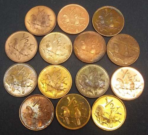*CRAZY R1 START* RSA - Full set of 1/2 Cent coins 1970-1983 in Proof/Mint condition