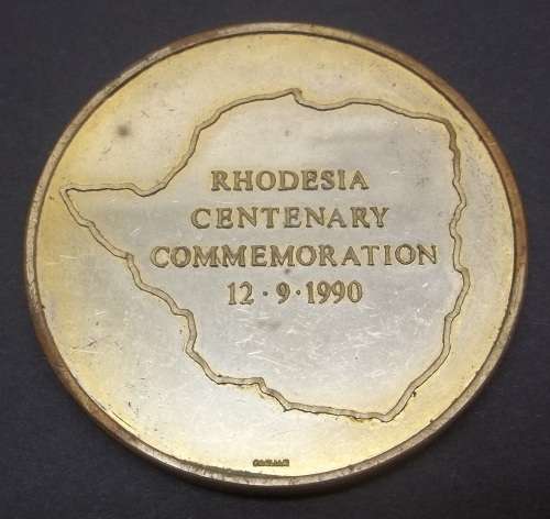 *CRAZY R1 START* 1990 Rhodesian Centenary medallion - Fort Salisbury