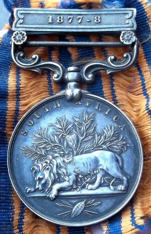 1877-8 1st Boer War BGSM South Africa (Zulu) awarded to PTE DS DeBruin ALBERT BURGS