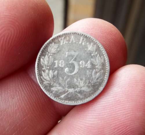 *CRAZY R1 START* ZAR 3 Pence 1894